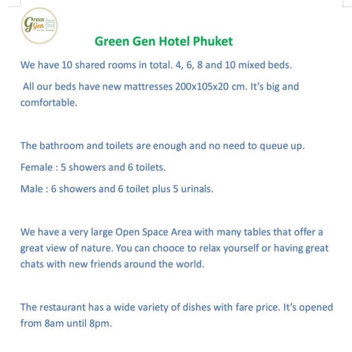 Green Gen Hotel, Mueang Phuket Ban Lo Ti Pa ภายนอก รูปภาพ